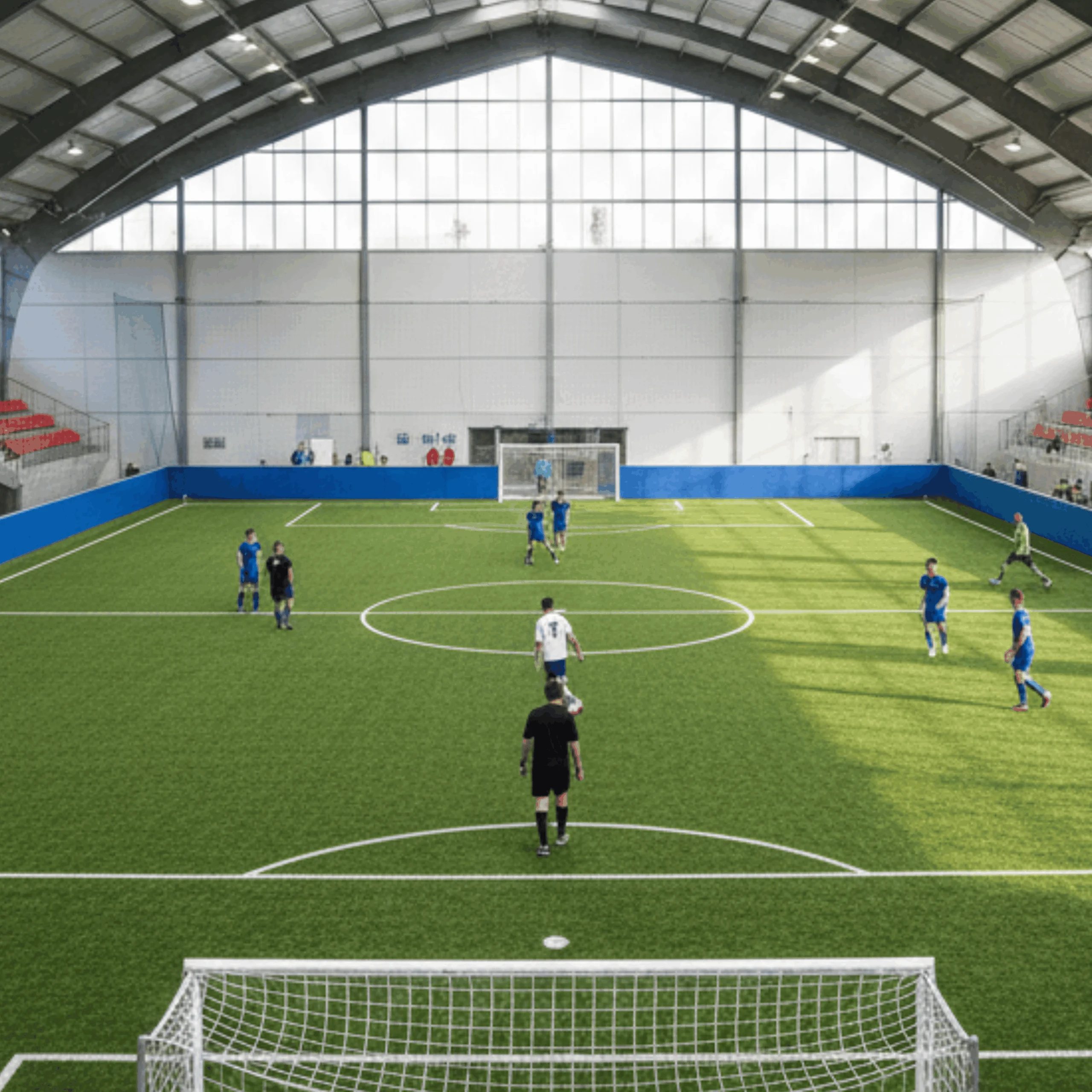 Indoor artificial turf field installation